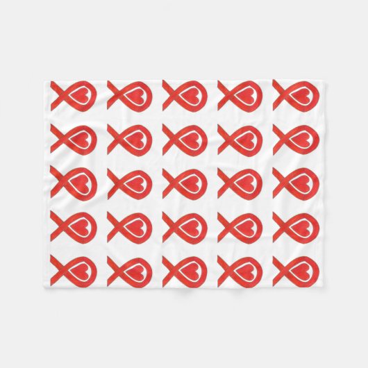 Bewustmaking van bloedkanker Ribbon Soft Fleece Bl (Voorkant (Horizontaal))