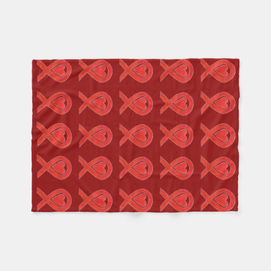 Bewustmaking van bloedkanker Ribbon Soft Fleece Bl (Voorkant (Horizontaal))