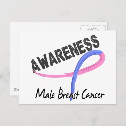 Bewustmaking van borstkanker bij mannen 3 briefkaart (Voorkant / Achterkant)
