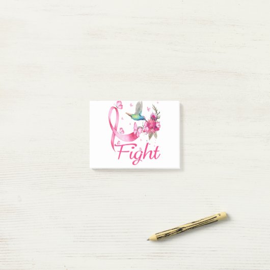 Bewustmaking van borstkanker bij vogels post-it® notes (Op bureau)