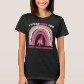 Bewustmaking van borstkanker Roze lintregenboog T-shirt (Voorkant)