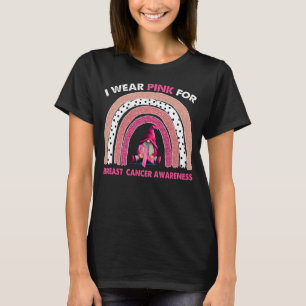 Bewustmaking van borstkanker Roze lintregenboog T-shirt