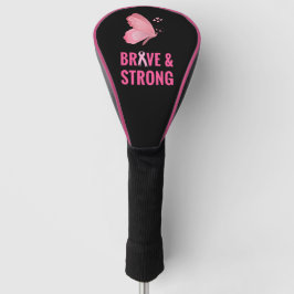 Bewustmaking van borstkanker roze zwarte vlinder d golfheadcover