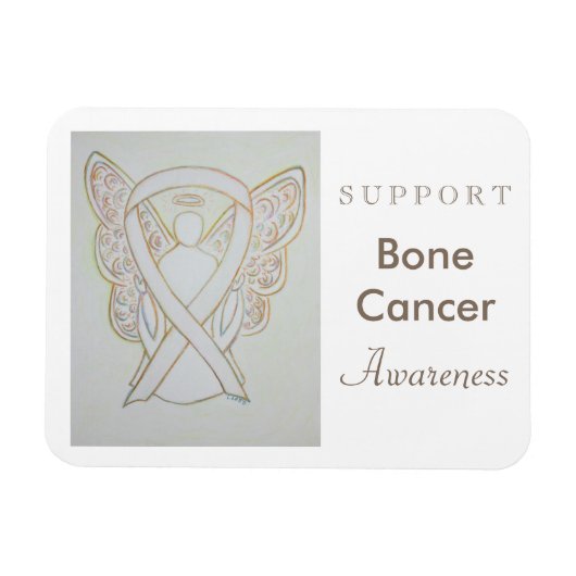 Bewustmaking van botkanker Ribbon Angel Magnet Magneet (Horizontaal)