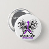 Bewustmaking van butterfly-pancreaskanker ronde button 5,7 cm (Voorkant /achterkant)