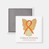 Bewustmaking van culturele diversiteit Ribbon Ange Magneet (Voorkant / Achterkant)