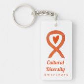 Bewustmaking van culturele diversiteit Ribbon-Sleu Sleutelhanger (Voorkant)