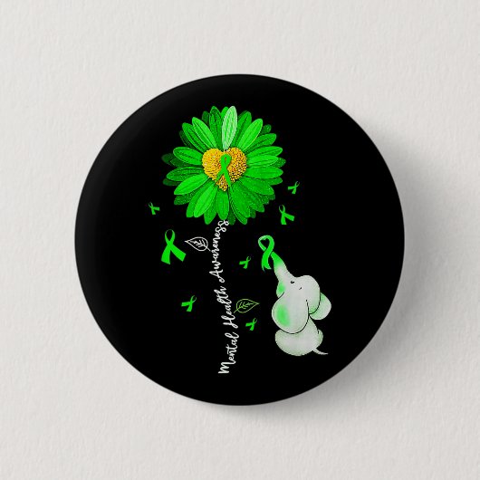 Bewustmaking van de geestelijke gezondheid Zonnebl Ronde Button 5,7 Cm (Voorkant)
