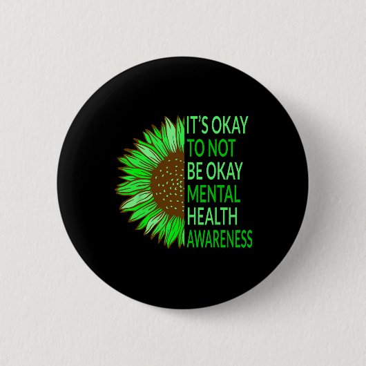 Bewustmaking van de geestelijke gezondheid Zonnebl Ronde Button 5,7 Cm (Voorkant)