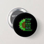 Bewustmaking van de geestelijke gezondheid Zonnebl Ronde Button 5,7 Cm (Voorkant /achterkant)