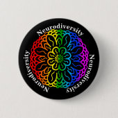 Bewustmaking van de Neurodiversiteit Rainbow Manda Ronde Button 5,7 Cm (Voorkant)