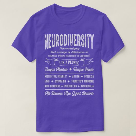 Bewustmaking van de neurodiversiteit t-shirt (Design voorkant)