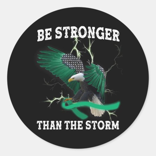 Bewustmaking van de psychische gezondheid Eagle Br Ronde Sticker (Voorkant)