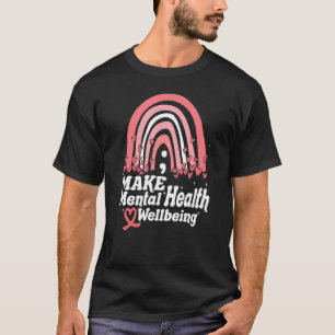Bewustmaking van de psychische gezondheid Rainbow T-shirt