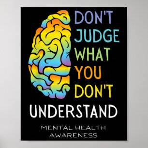 Bewustmaking van de psychische gezondheid rechter poster