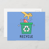 Bewustmaking van de recyclen // klimaatverandering briefkaart (Voorkant / Achterkant)