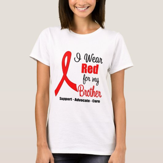 Bewustmaking van de slag - Rood lint (Broeder) T-shirt (Voorkant)