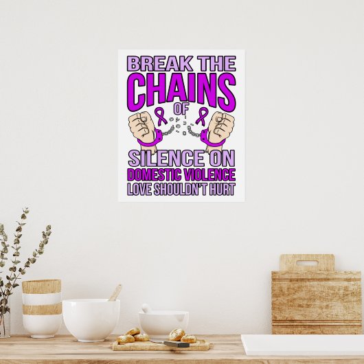 Bewustmaking van de steun voor huiselijk geweld poster (Keuken)