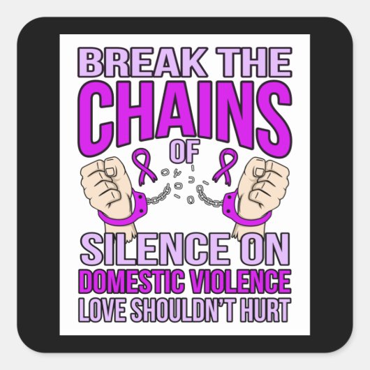 Bewustmaking van de steun voor huiselijk geweld vierkante sticker (Voorkant)