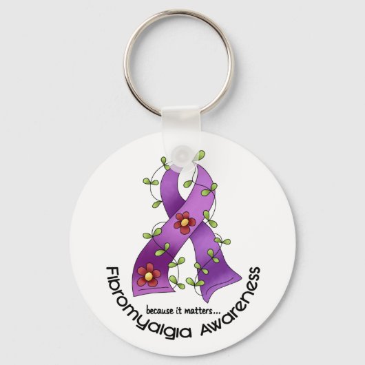 BEWUSTMAKING VAN DE T-Shirts VAN FIBROMYALGIE VAN Sleutelhanger (Voorkant)