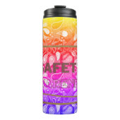 Bewustmaking van de veiligheid Rode Tekst Gele Gre Thermosbeker (Voorkant)