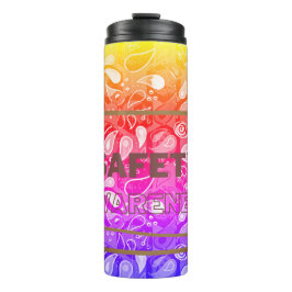 Bewustmaking van de veiligheid Rode Tekst Gele Gre Thermosbeker