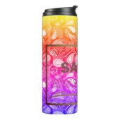 Bewustmaking van de veiligheid Rode Tekst Gele Gre Thermosbeker (Gedraaid links)