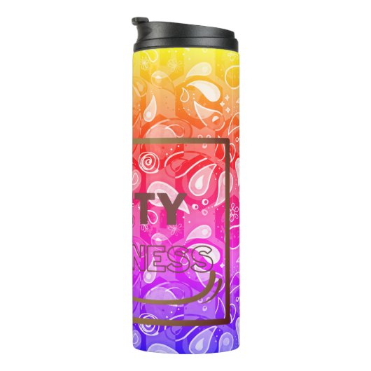 Bewustmaking van de veiligheid Rode Tekst Gele Gre Thermosbeker (Geroteerd rechts)