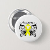 Bewustmaking van de vlinder van tattoo - bladerkan ronde button 5,7 cm (Voorkant /achterkant)