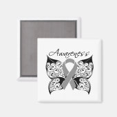 Bewustmaking van de vlinder van tattoo - hersenkan magneet (Voorkant / Achterkant)