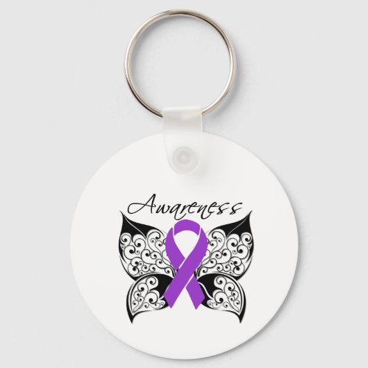 Bewustmaking van de vlinder van tattoo - Pancreask Sleutelhanger (Voorkant)