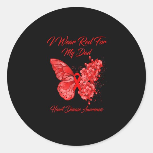 Bewustmaking van de ziekte van Butterfly Heart Ronde Sticker (Voorkant)