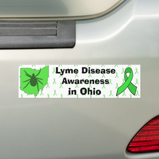Bewustmaking van de ziekte van Lyme bij Ohio Bumpe Bumpersticker (Op auto)