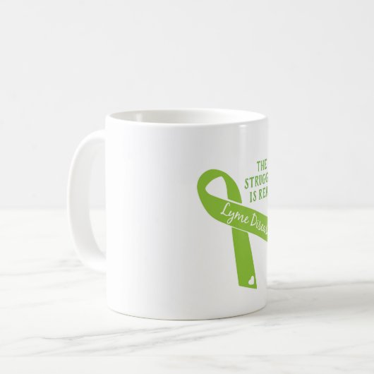 Bewustmaking van de ziekte van Lyme - de strijd is Koffiemok (Voorkant links)