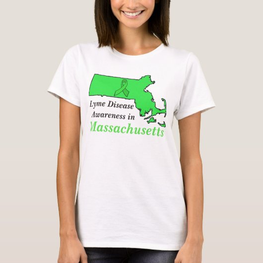 Bewustmaking van de ziekte van Lyme in Massachuset T-shirt (Voorkant)