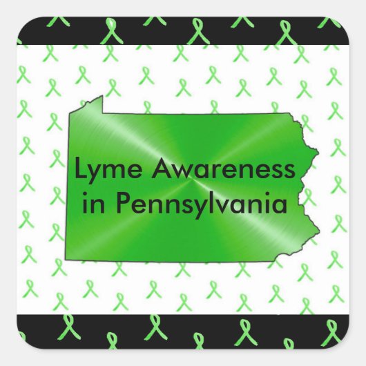 Bewustmaking van de ziekte van Lyme in Pennsylvani Vierkante Sticker (Voorkant)