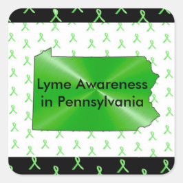Bewustmaking van de ziekte van Lyme in Pennsylvani Vierkante Sticker
