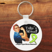 Bewustmaking van de ziekte van Lyme Neem een stand Sleutelhanger (Voorkant)