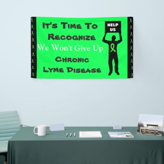Bewustmaking van de ziekte van Lyme We geven geen  Spandoek (Beurs)