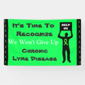Bewustmaking van de ziekte van Lyme We geven geen  Spandoek (Horizontaal)