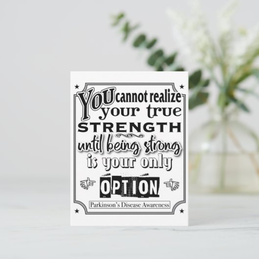 Bewustmaking van de ziekte van Parkinson/Sterkte C Briefkaart (Staand voorkant)