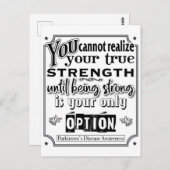 Bewustmaking van de ziekte van Parkinson/Sterkte C Briefkaart (Voorkant / Achterkant)