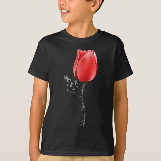Bewustmaking van de ziekte van Parkinson Tulip Apr T-shirt (Voorkant)