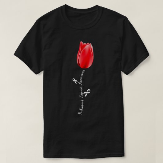 Bewustmaking van de ziekte van Parkinson Tulip Apr T-shirt (Design voorkant)