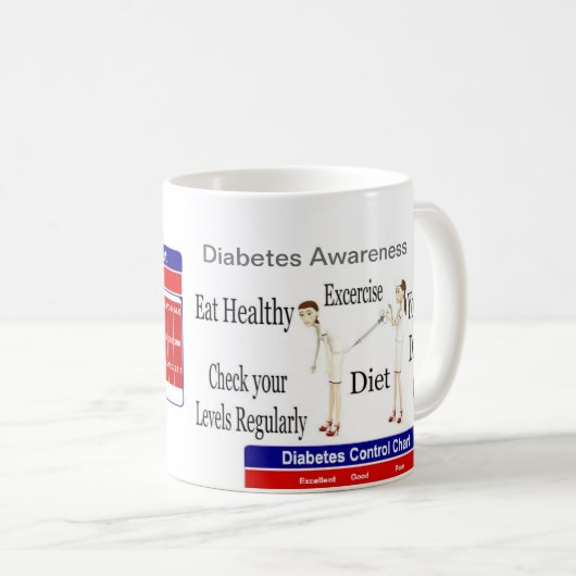 Bewustmaking van diabetes koffiemok (Voorkant rechts)