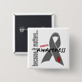 Bewustmaking van diabetes vierkante button 5,1 cm (Voorkant /achterkant)