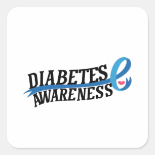 Bewustmaking van diabetes vierkante sticker