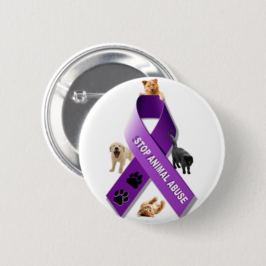 Bewustmaking van dierenmisbruik ronde button 5,7 cm (Voorkant /achterkant)