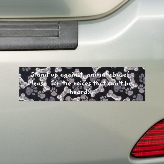 Bewustmaking van dierenmishandeling bumpersticker (Op auto)