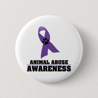Bewustmaking van dierenmishandeling ronde button 5,7 cm